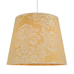 Lampenschirm Gold Stoff Muster E27 Pendelleuchte