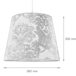 Lampenschirm Gold Stoff Muster E27 Pendelleuchte