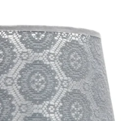 Lampenschirm Grau klein E14 Tischlampe aus Spitze
