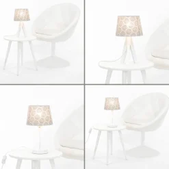 Lampenschirm Grau klein E14 Tischlampe aus Spitze