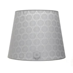 Lampenschirm Grau Stehleuchte E27 gehäkelter Stoff