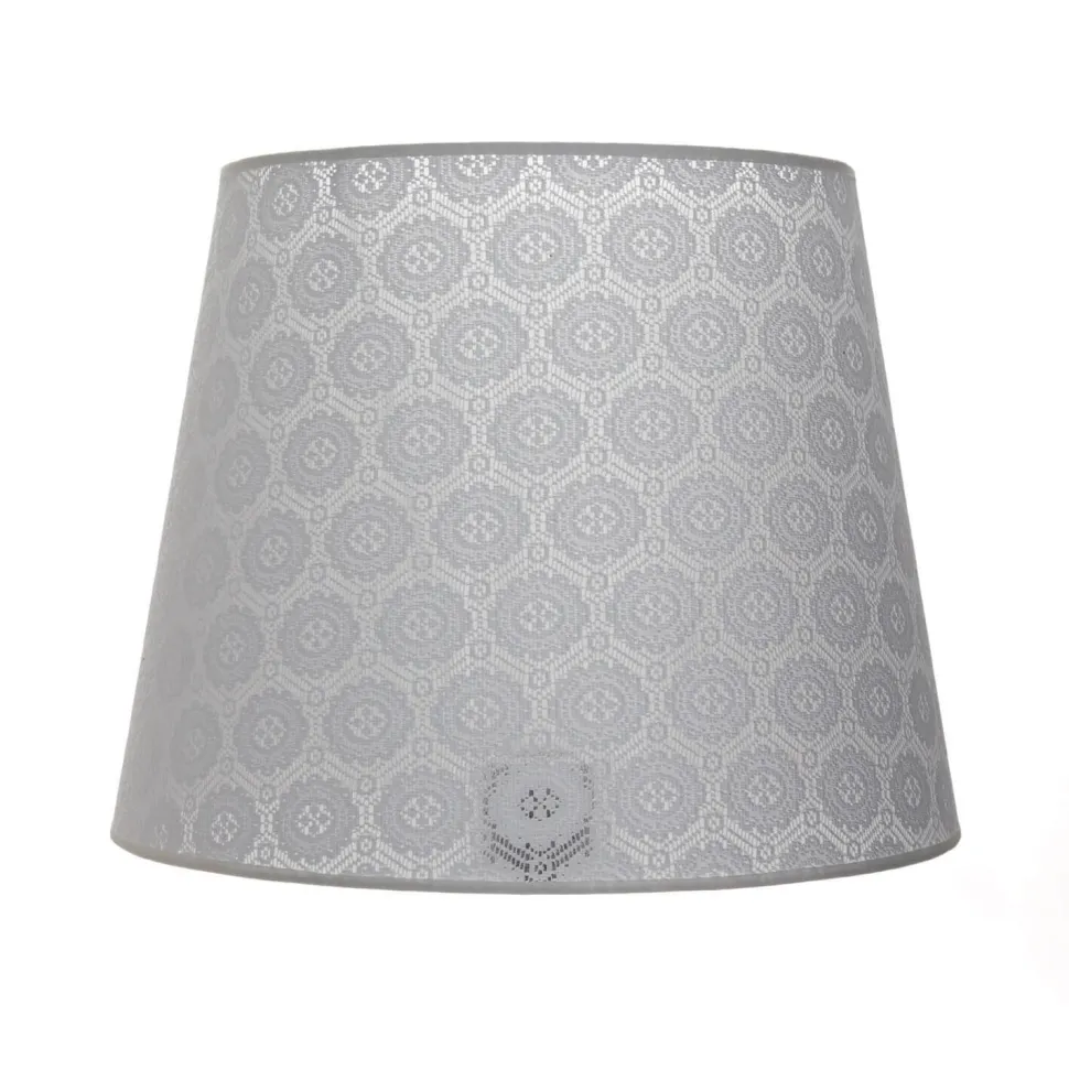 Lampenschirm Grau Stehleuchte E27 gehäkelter Stoff