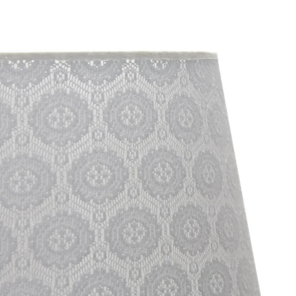 Lampenschirm Grau Stehleuchte E27 gehäkelter Stoff