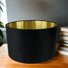 Lampenschirm Hängelampe Schwarz Gold Ø 40 cm Stoff Modern