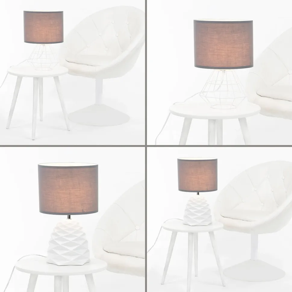 Lampenschirm mit Klettverschluss Stoff Grau für E27 E14