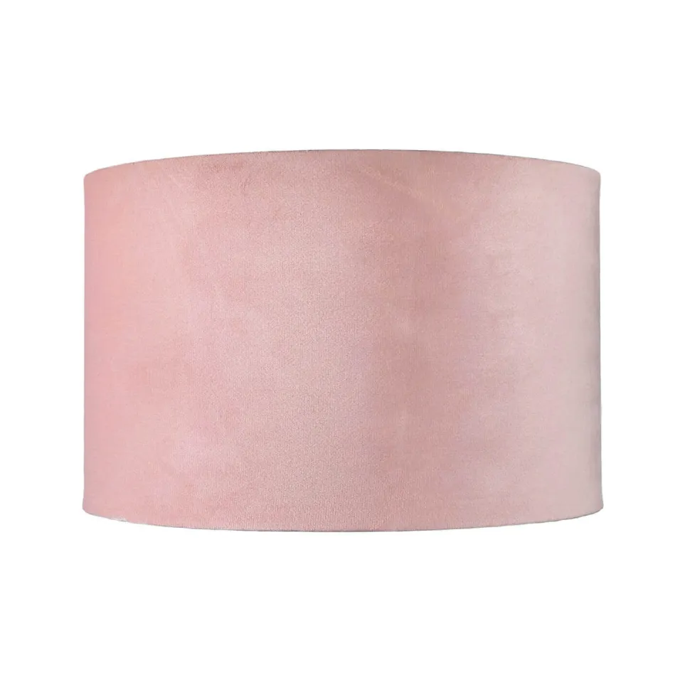 Lampenschirm Samt D: 28 cm in Pink Silber rund