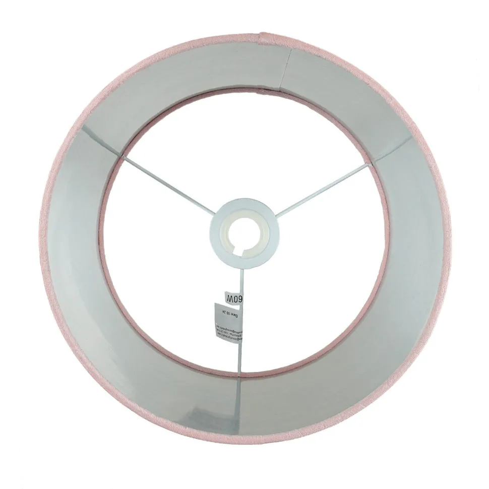 Lampenschirm Samt D: 28 cm in Pink Silber rund