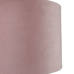 Lampenschirm Samt D: 28 cm in Pink Silber rund
