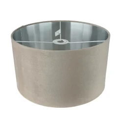 Lampenschirm Samt Taupe Silber D: 38 cm für Hängelampe