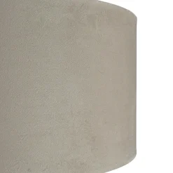 Lampenschirm Samt Taupe Silber D: 38 cm für Hängelampe