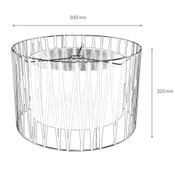 Lampenschirm Schwarz für Stehleuchte E27 Zylinder Ø50cm