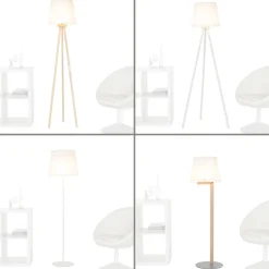 Lampenschirm Stehlampe Weiß Spitze Textil E27