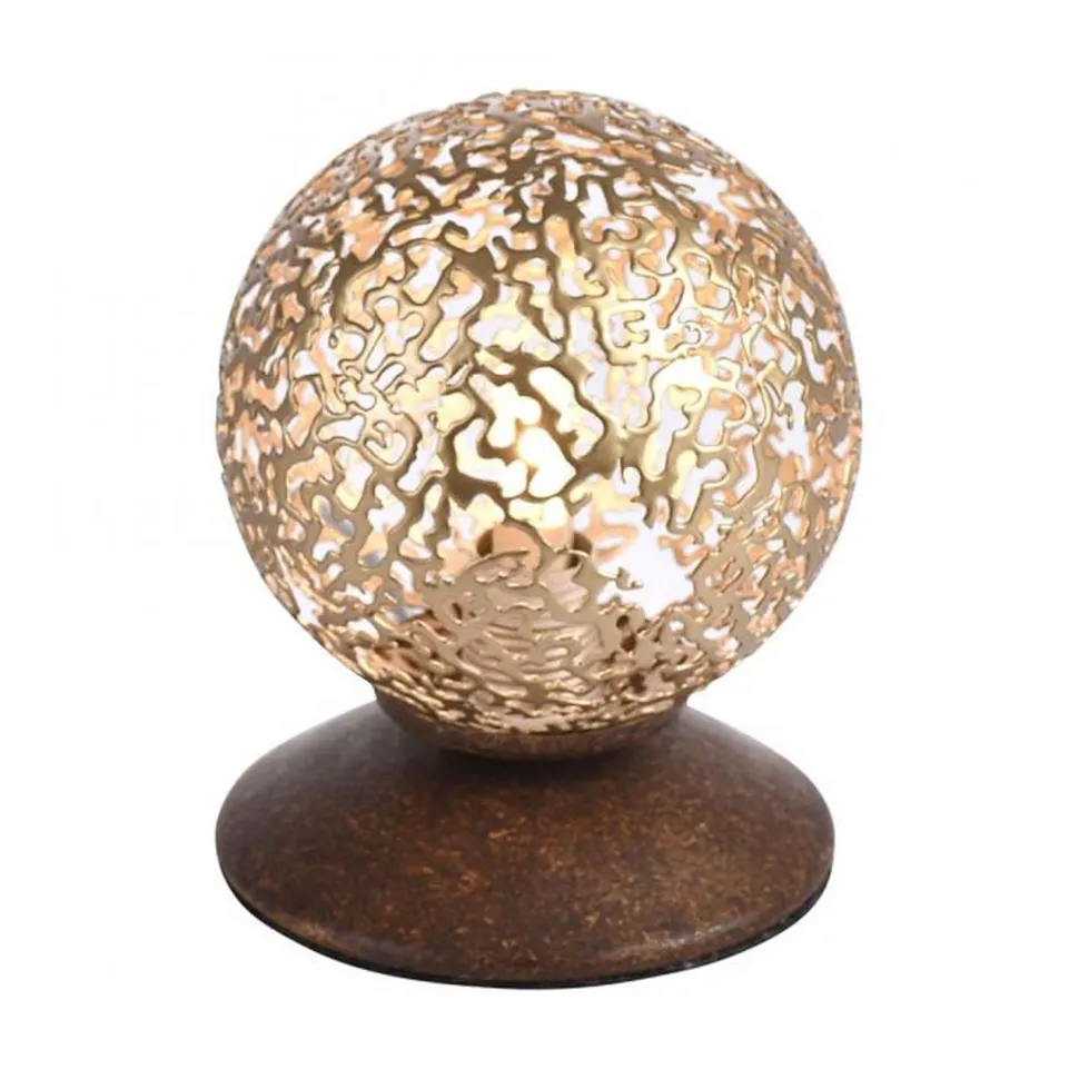 Landhaus Tischlampe Metall Rostbraun Gold 12,5 cm G9