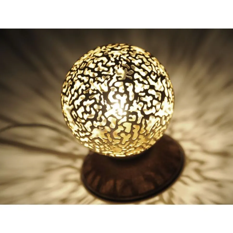 Landhaus Tischlampe Metall Rostbraun Gold 12,5 cm G9