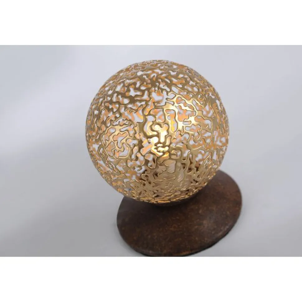 Landhaus Tischlampe Metall Rostbraun Gold 12,5 cm G9