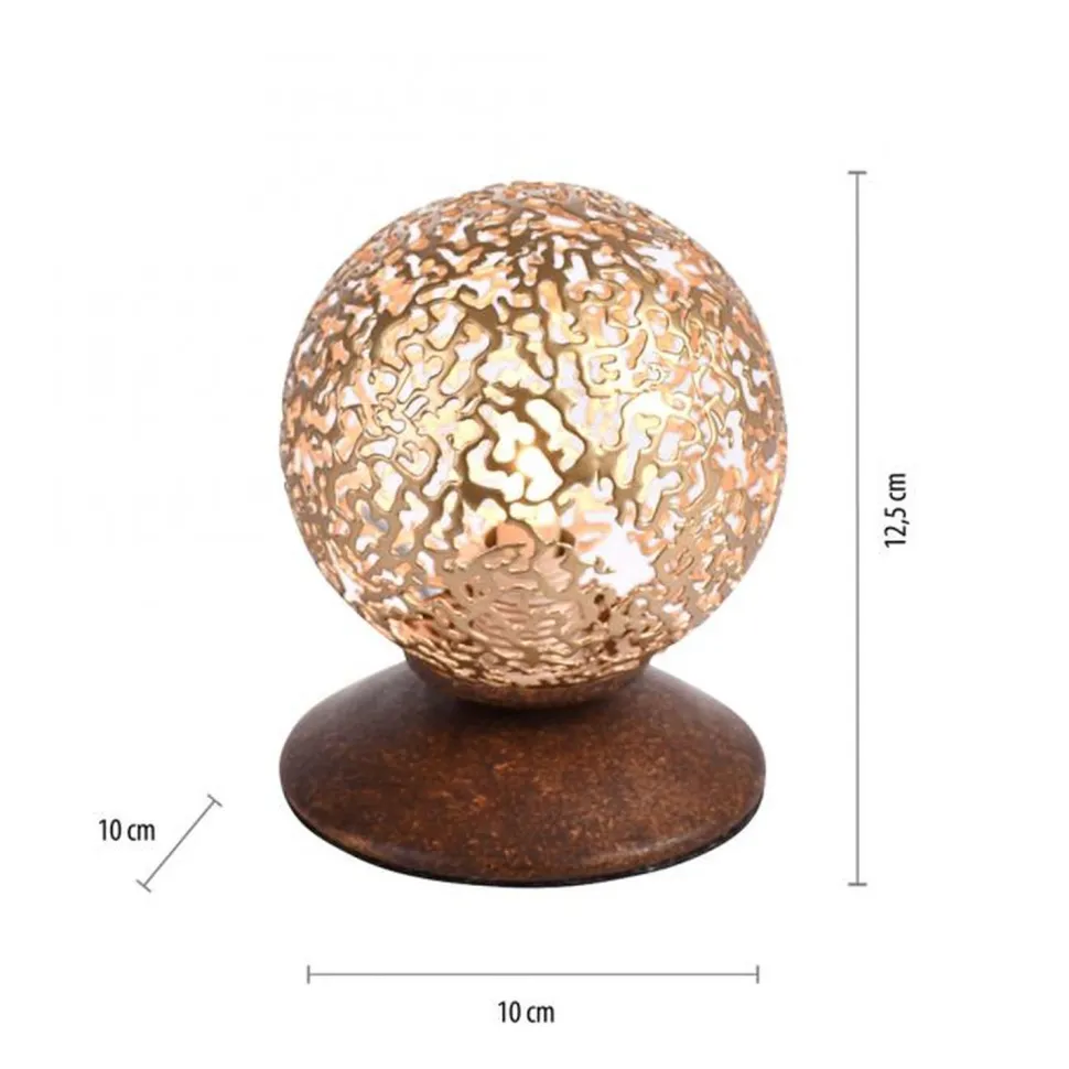 Landhaus Tischlampe Metall Rostbraun Gold 12,5 cm G9