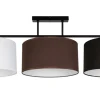 Lange Deckenleuchte Stoff Weiß Braun Schwarz E27 100 cm