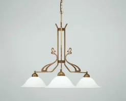 Lange Hängelampe Berliner Messing Glas 94 cm blendarm