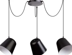 Lange Hängelampe Jawa 3 flexible Pendel Schwarz