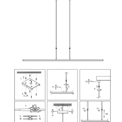 Lange LED Deckenlampe dimmbar Schwarz 122 cm 4000 K