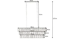 Lange Pendelleuchte Glas Metall 88 cm E14 Modern