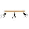 Langer Deckenspot Holz Metall 3-flammig flexibel