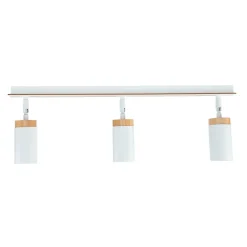 Langer Strahler Wohnzimmer L:72cm Weiß mit Holz GU10