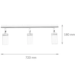 Langer Strahler Wohnzimmer L:72cm Weiß mit Holz GU10