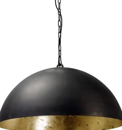 LARINO Hängelampe Grau Metall Gold Ø60cm Industrie