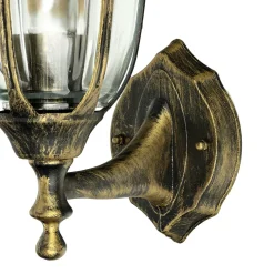 Laterne Wandleuchte Außen Gold Antik E27 IP44 MILANO