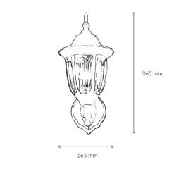 Laterne Wandleuchte Außen Gold Antik E27 IP44 MILANO
