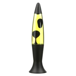 Lavalampe Schwarz Gelb 40 cm hoch Retro Wohnzimmer ROXY