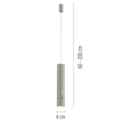 LED Akku Hängelampe Greige Metall Touch Dimmen 3000 K