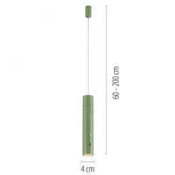 LED Akku Pendelleuchte Grün Metall Touch Dimmen 3000 K