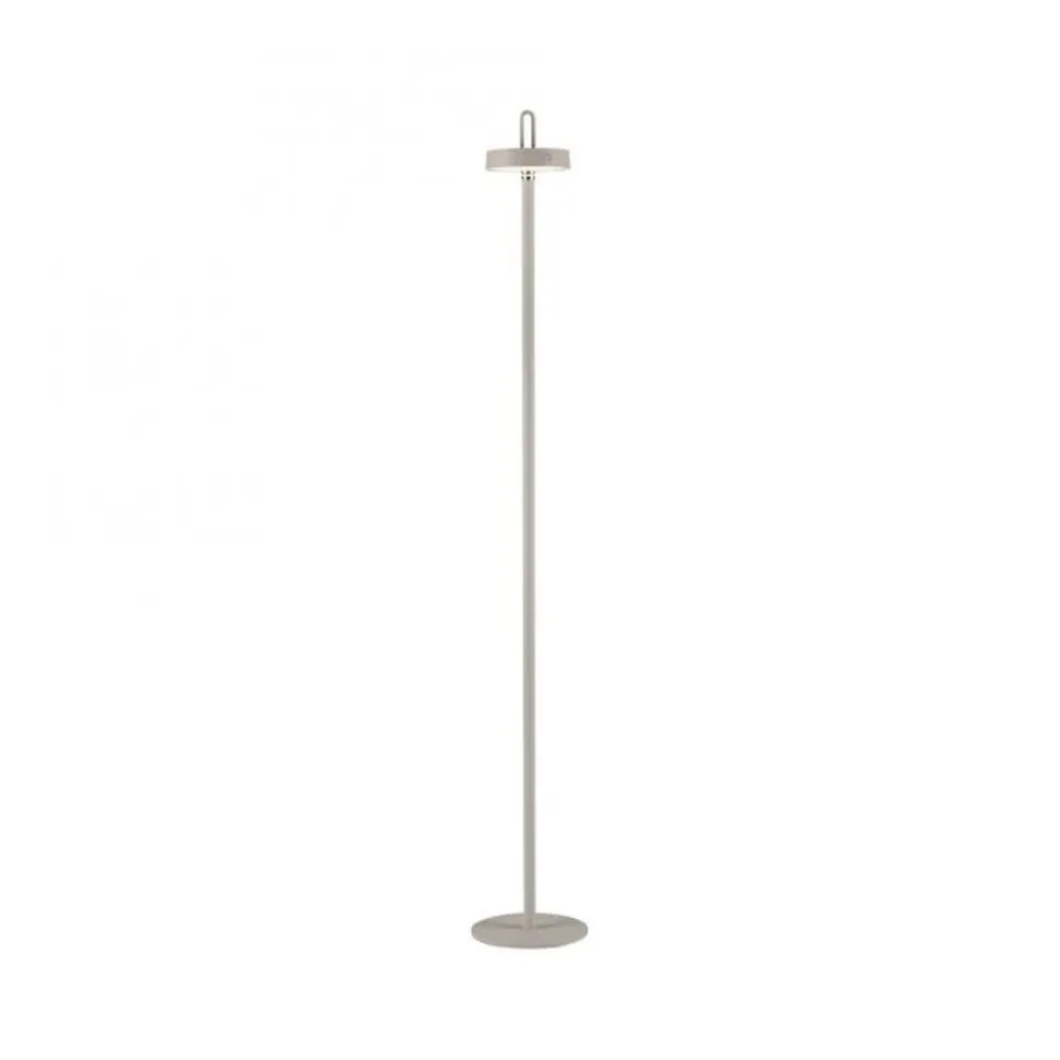 LED Akku Stehlampe Greige Dimmer Touch IP44 125,2 cm