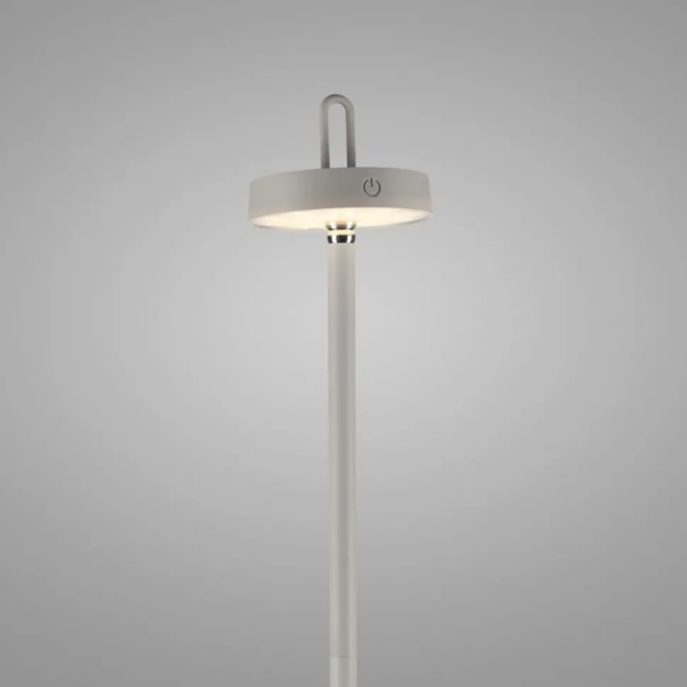 LED Akku Stehlampe Greige Dimmer Touch IP44 125,2 cm