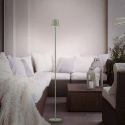 LED Akku Stehlampe Grün IP54 125 cm Touch Dimmen 3000 K