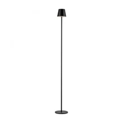 LED Akku Stehlampe Schwarz IP54 125 cm Touch Dimmen 2 W
