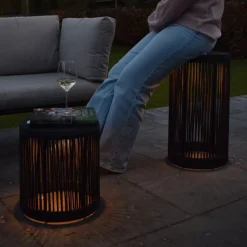 LED Akku Stehleuchte 3000 K IP44 61,5 cm Hocker Tisch