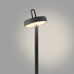 LED Akku Stehleuchte Schwarz Dimmer Touch IP44 125,2 cm