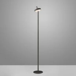 LED Akku Stehleuchte Schwarz Dimmer Touch IP44 125,2 cm