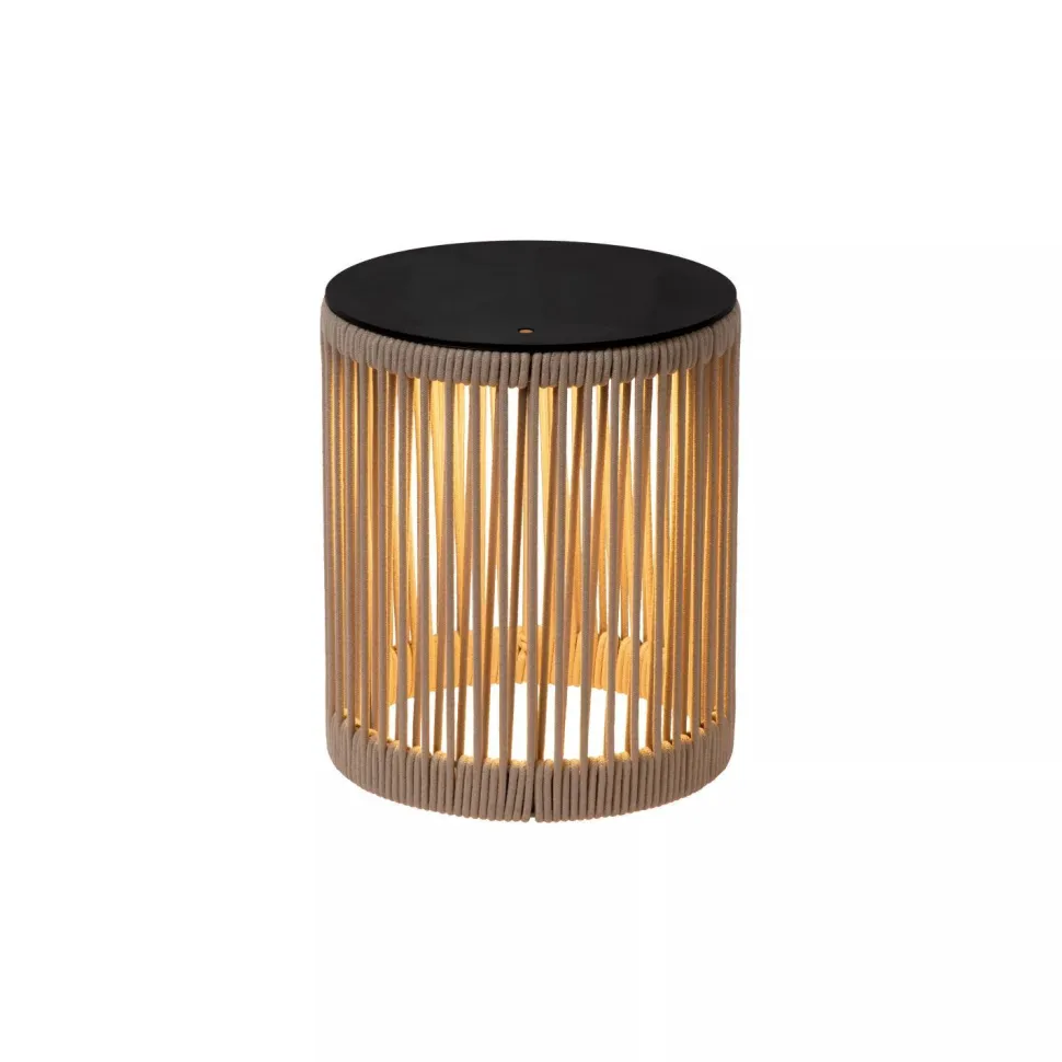 LED Akku Stehleuchte Taupe 3000 K IP44 Hocker Tisch