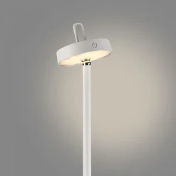 LED Akku Stehleuchte Weiß Dimmer Touch IP44 125,2 cm