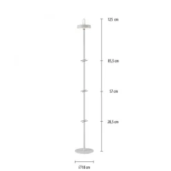 LED Akku Stehleuchte Weiß Dimmer Touch IP44 125,2 cm