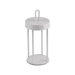 LED Akku Tischlampe Aluminium dimmbar IP44 28,4 cm Weiß