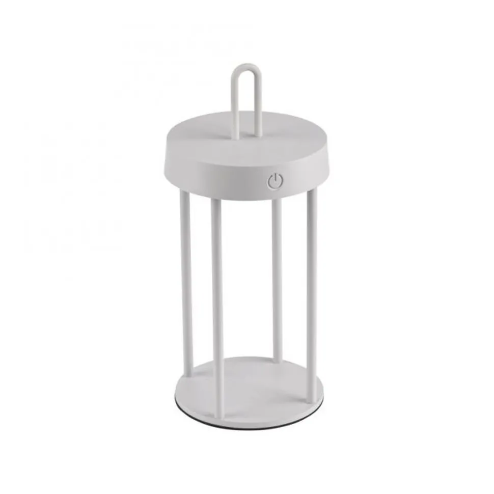 LED Akku Tischlampe Aluminium dimmbar IP44 28,4 cm Weiß