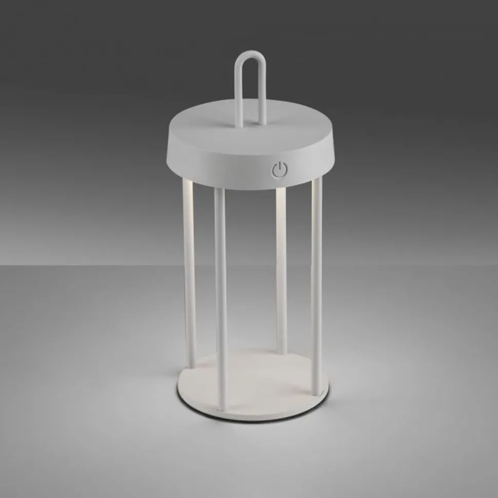 LED Akku Tischlampe Aluminium dimmbar IP44 28,4 cm Weiß