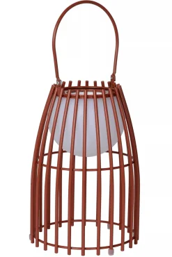 LED Akku Tischlampe dimmbar Rostbraun IP44 40 cm Balkon