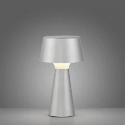 LED Akku Tischlampe dimmbar Touch IP54 28,9 cm Silber