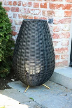 LED Akku Tischlampe dimmbar Schwarz IP44 50 cm 3000 K